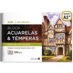 CUADERNO DE DIBUJO A3+. 10 HJ.300GRMS GOLDEN BISMARK 331268