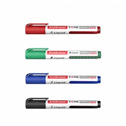 SET 4 MARCADORES PIZARRA BLANCA CON TINTA LÍQUIDA LW-600 NEGRO, AZUL, ROJO, VERDE ERICH KRAUSE 58362