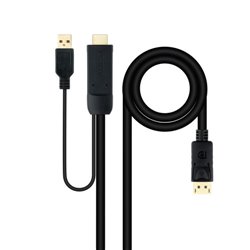 Nanocable Cable Conversor HDMI 2.0 a DisplayPort V1.2, 1.8 m, Negro