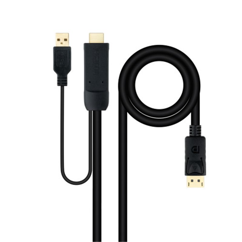 Nanocable Cable Conversor HDMI 2.0 a DisplayPort V1.2, 1.8 m, Negro