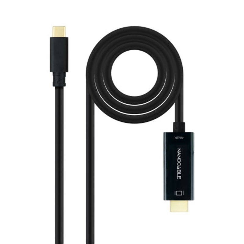 Nanocable Cable Conversor USB-C a HDMI 1.4 4K@30HZ 3 m, Negro