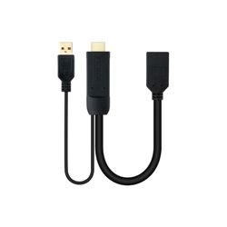 Nanocable Conversor HDMI 2.0 a DisplayPort V1.2 Negro, 20 cm