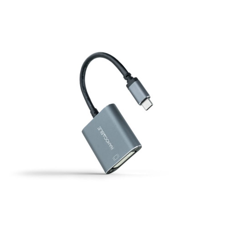 Nanocable Conversor USB-C a DVI-D, 15 cm, Gris