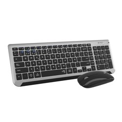 SUBBLIM Teclado con Ratón Bluetooth + 2.4G Combo Dual Prestige Extendido Gris/Negro