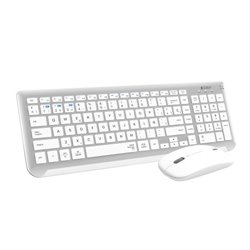 SUBBLIM Teclado con Ratón Bluetooth + 2.4G Combo Dual Prestige Extendido Plata/Blanco