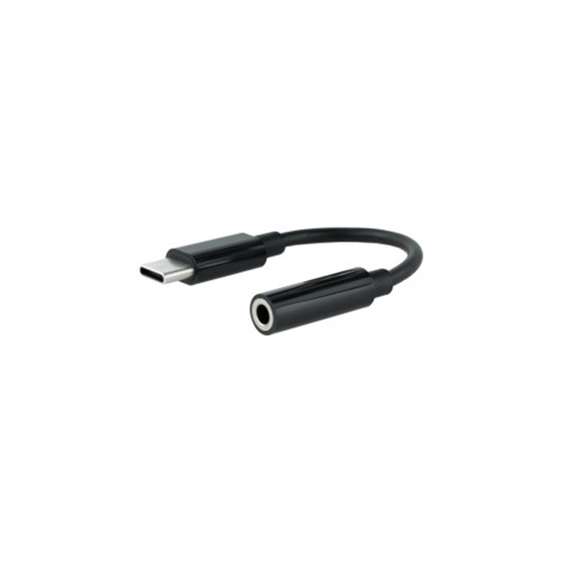 Nanocable Cable Adaptador Audio USB-C/M a Jack 3.5/H, 11 cm, Negro