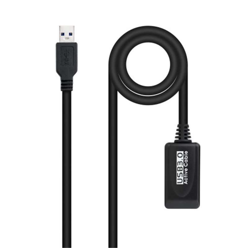 Nanocable Cable USB 3.0 prolongador con amplificador, tipo A/M-A/H, 5m