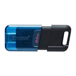 Kingston Technology DataTraveler 80 unidad flash USB 64 GB USB Tipo C 3.2 Gen 1 (3.1 Gen 1) Negro, Azul