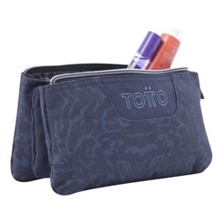 ESTUCHE ESCOLAR TRES COMPARTIMENTOS AZUL Y NEGRO GEOMETRIC - TABLERO TOTTO AC52ECO012-2210Z-3JG