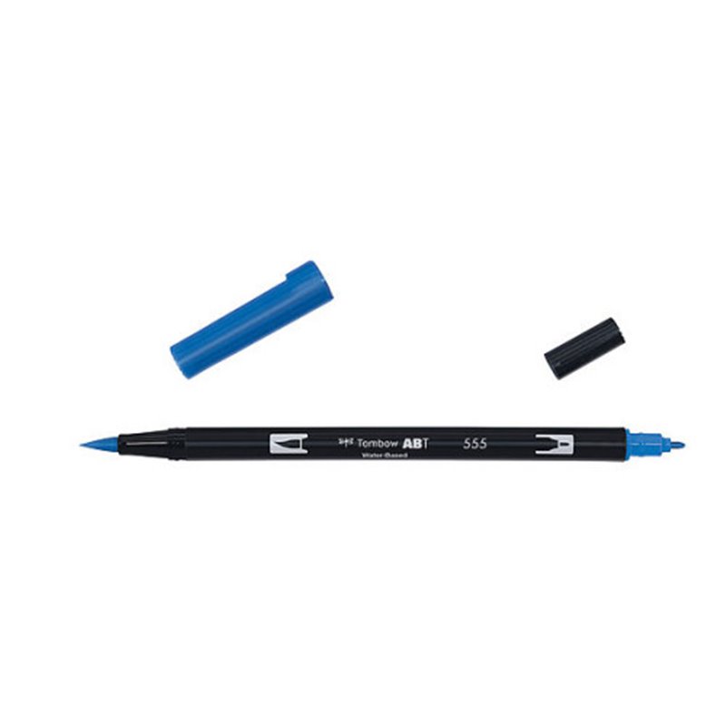 ROTULADOR DOBLE PUNTA PINCEL DUAL BRUSH-555 - COLOR ULTRAMARINE. TOMBOW ABT-555