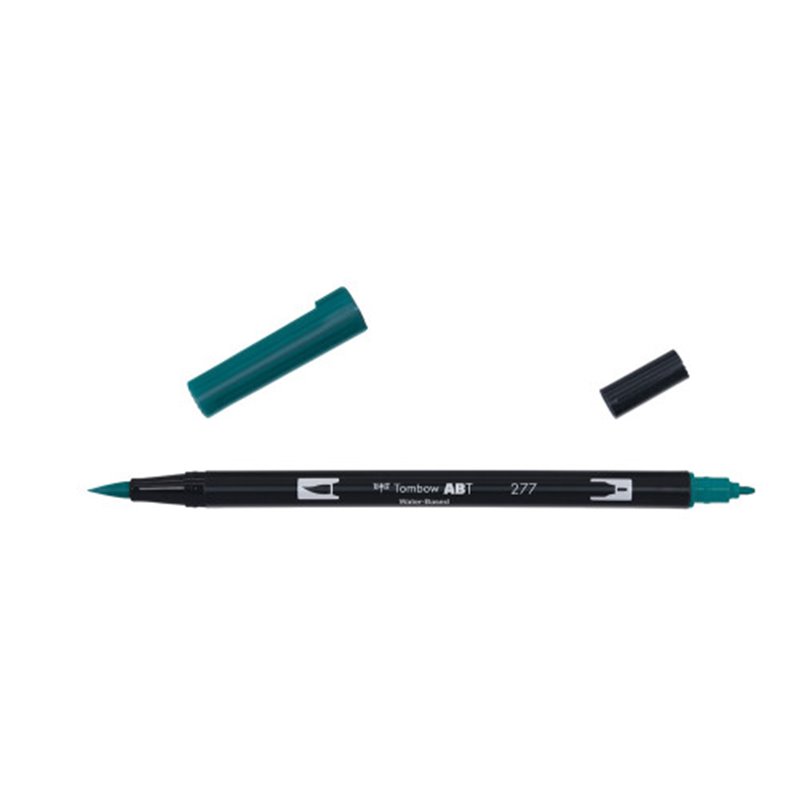 ROTULADOR DOBLE PUNTA PINCEL DUAL BRUSH-277 - COLOR DARK GREEN. TOMBOW ABT-277