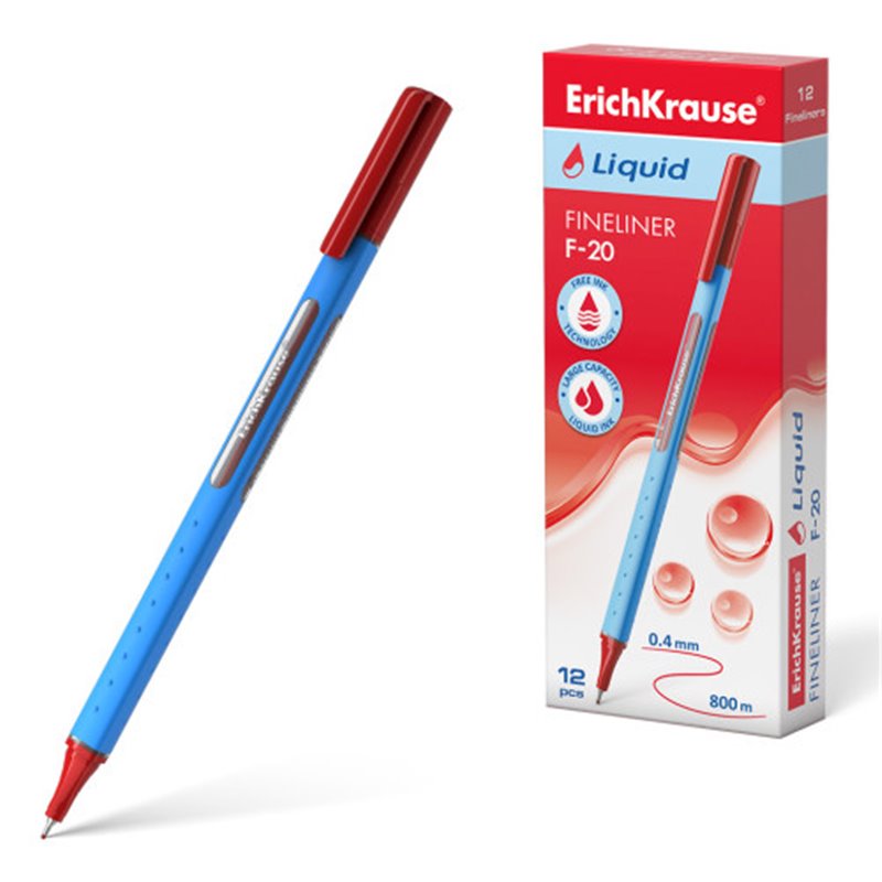 FINELINER LIQUID F-20, COLOR DE LA TINTA: ROJO ERICH KRAUSE 47971