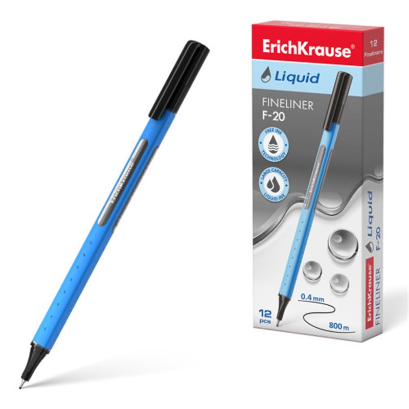 FINELINER LIQUID F-20, COLOR DE LA TINTA: NEGRO ERICH KRAUSE 47970