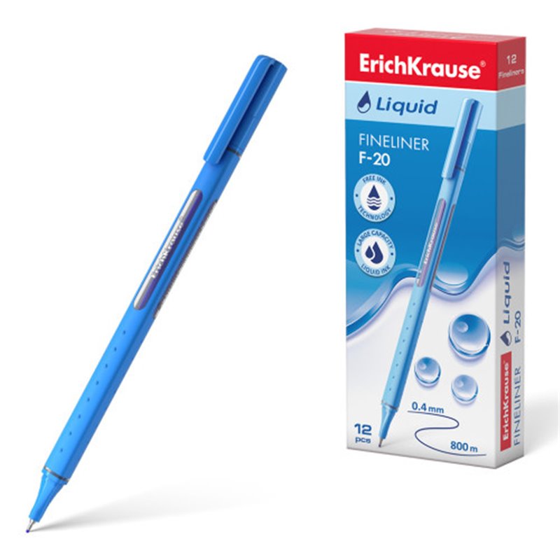 FINELINER LIQUID F-20, COLOR DE LA TINTA AZUL ERICH KRAUSE 47969