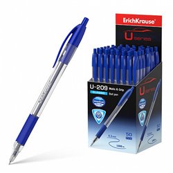 BOLÍGRAFO DE BOLA AUTOMÁTICO U-209 CLASSIC MATIC&GRIP, TECNOLOGÍA ULTRA GLIDE, COLOR TINTA AZUL ERICH KRAUSE 47578