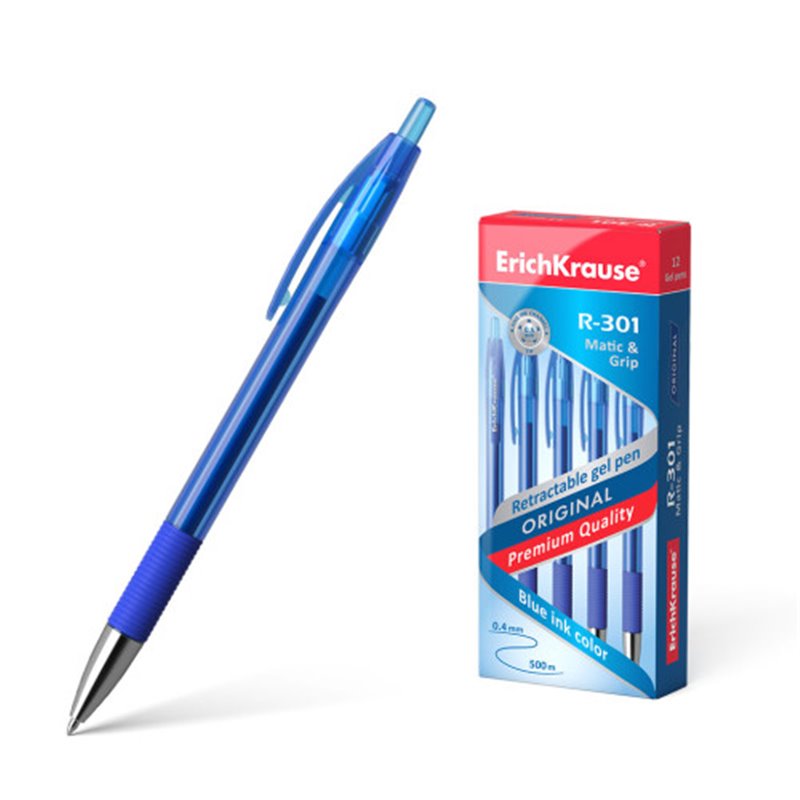 BOLÍGRAFO DE GEL AUTOMÁTICO R-301 ORIGINAL GEL MATIC&GRIP, COLOR DE LA TINTA AZUL ERICH KRAUSE 46814