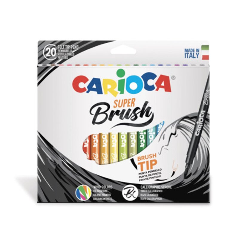 CAJA 20 ROTULADORES SUPER BRUSH CARIOCA CARIOCA 42968