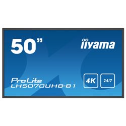 iiyama LH5070UHB-B1 pantalla de señalización Pantalla plana para señalización digital 125,7 cm (49.5") VA 700 cd / m² 4K Ultra H