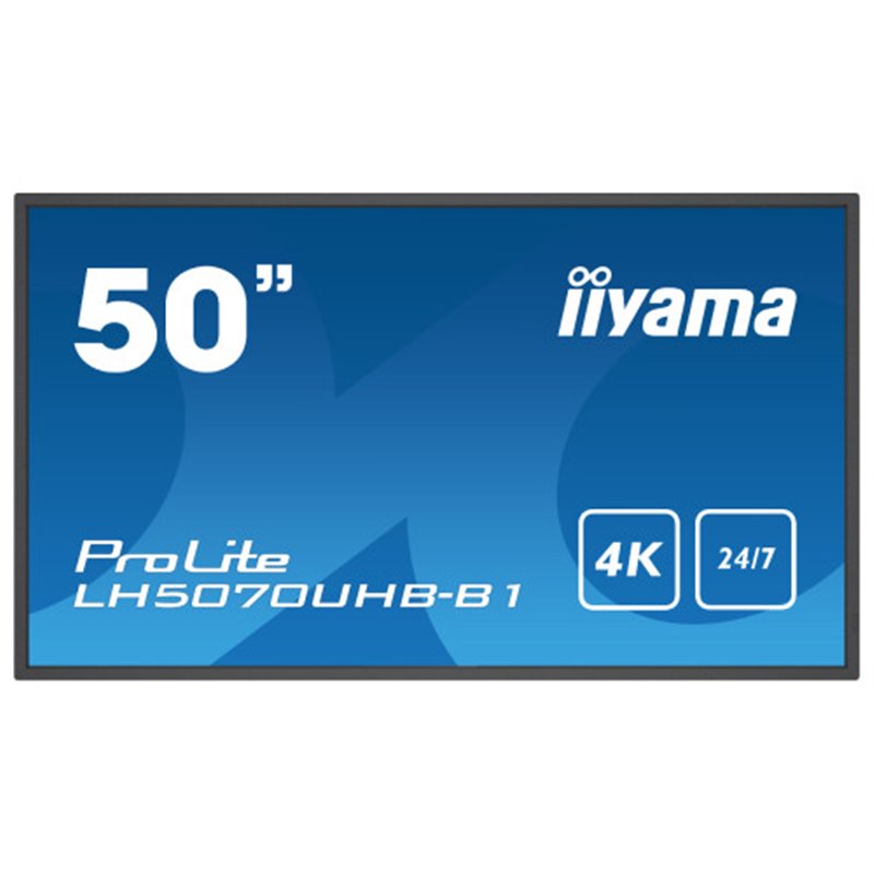 iiyama LH5070UHB-B1 pantalla de señalización Pantalla plana para señalización digital 125,7 cm (49.5") VA 700 cd / m² 4K Ultra H