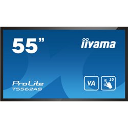 iiyama T5562AS-B1 pantalla de señalización Panel plano interactivo 138,7 cm (54.6") VA 500 cd / m² 4K Ultra HD Negro Pantalla tá