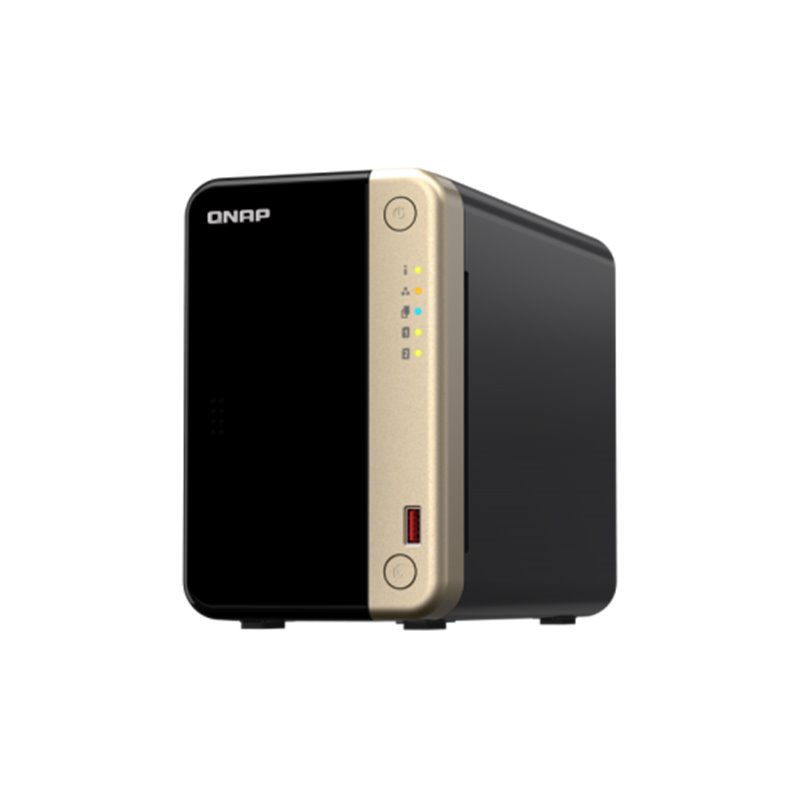 QNAP TS-264 NAS Torre Ethernet Negro, Oro N5095