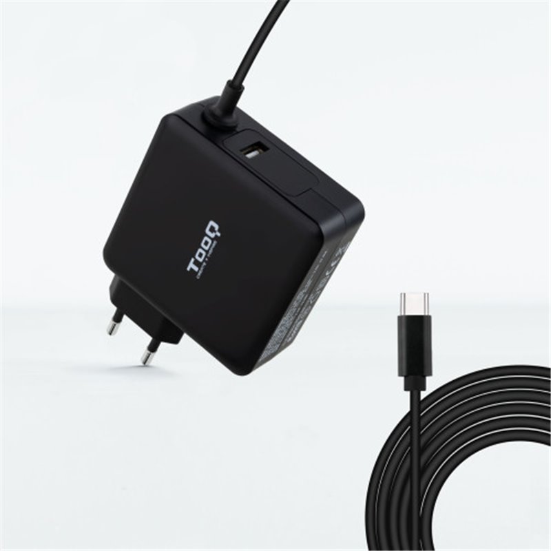 TOOQ CARGADOR PORTÁTIL USB-C PD3.0 90W, NEGRO