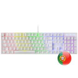 Mars Gaming MK422 Blanco Teclado Gaming RGB Switch Mecánico Azul Idioma Portugués