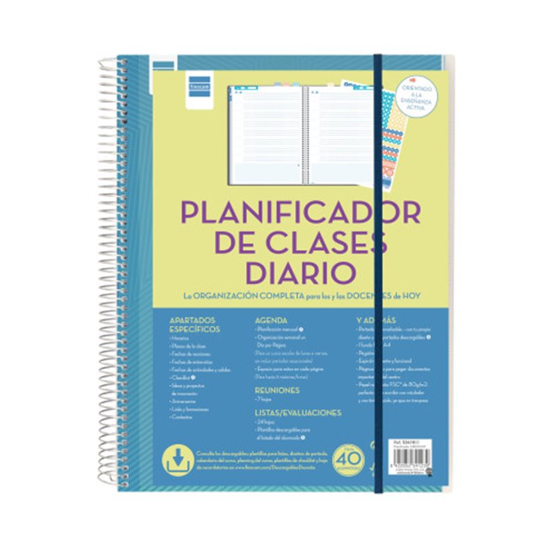 PLANIFICADOR DE CLASES DOCENTE 230X310 1 DÍA PÁGINA FINOCAM 5341000