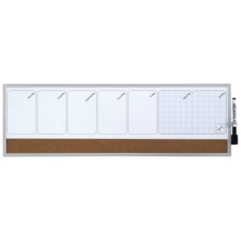 ORGANIZADOR SEMANAL MAGNETICO+TABLERO CORCHO HORIZONTAL 585x190MM NOBO 1903780