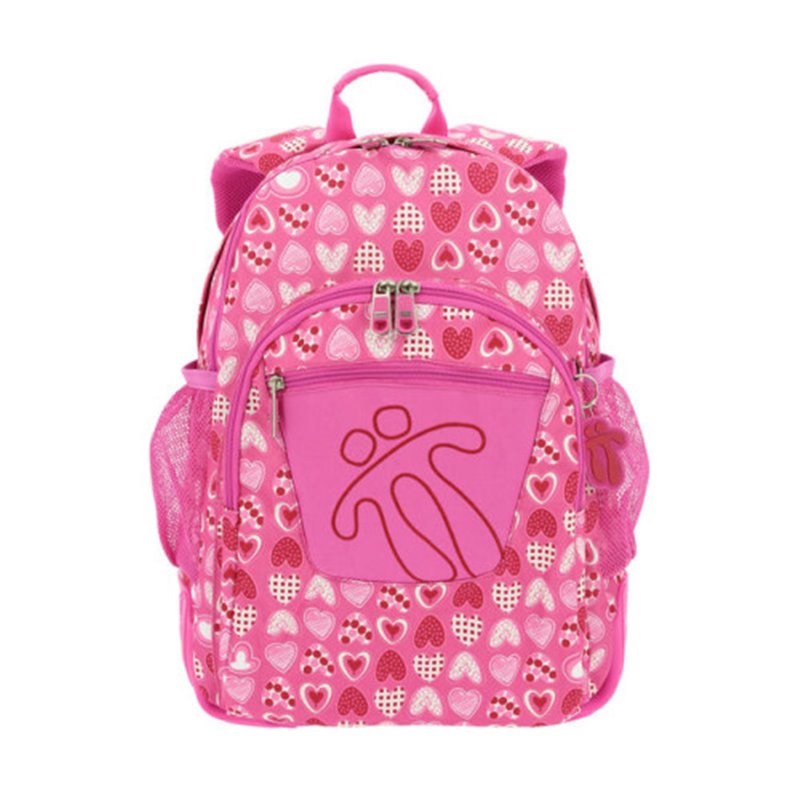 MOCHILA CRAYOLES REFUERZO CAUCHO+BOLSILLOS ROSA/CORAZONES TOTTO MA04ECO029-1710N-1I3