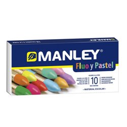 ESTUCHE 10 CERAS MANLEY (COLORES FLÚOR+PASTEL) ALPINO MNC00044