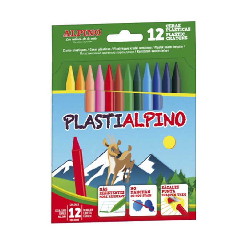 ESTUCHE 12 CERAS PLASTIALPINO ALPINO PA000012