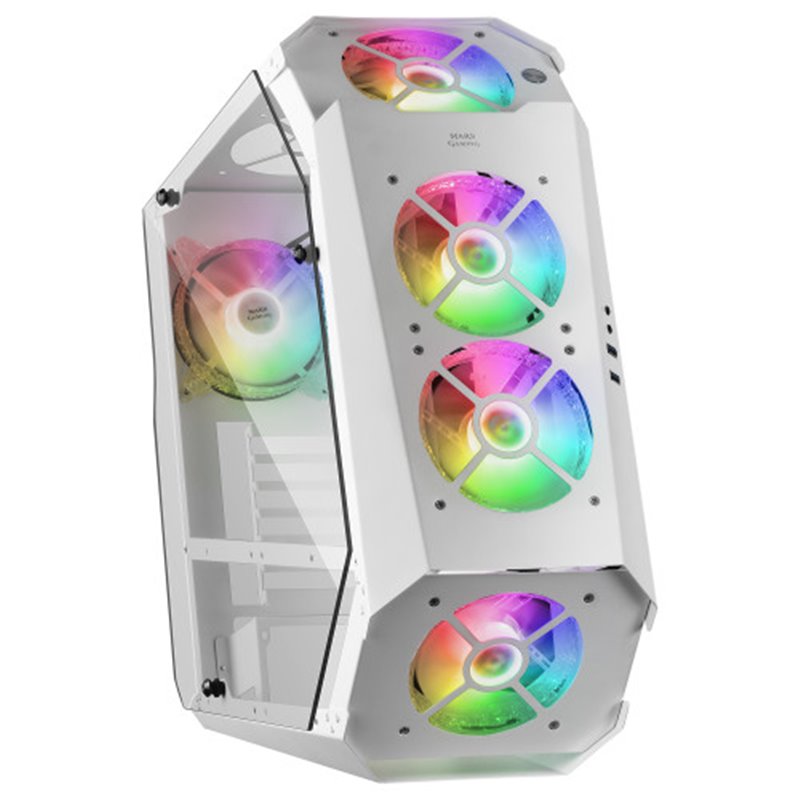 Mars Gaming MC51W Caja PC Gaming ATX Doble Cristal Templado 5xVentilador RGB Blanco