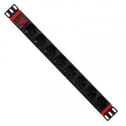 WP WPN-PDU-C01-08 unidad de distribución de energía (PDU) 8 salidas AC 1U Negro, Rojo