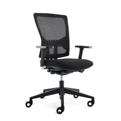 SILLA OFICINA RD937-4 ASIENTO TAPIZADO NEGRO / RESPALDO MALLA NEGRA ROCADA 937V19-4