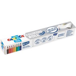 SET COLORING ROLL WHITE 200 X 30 CM + 8 LÁPICES CARIOCA 42980