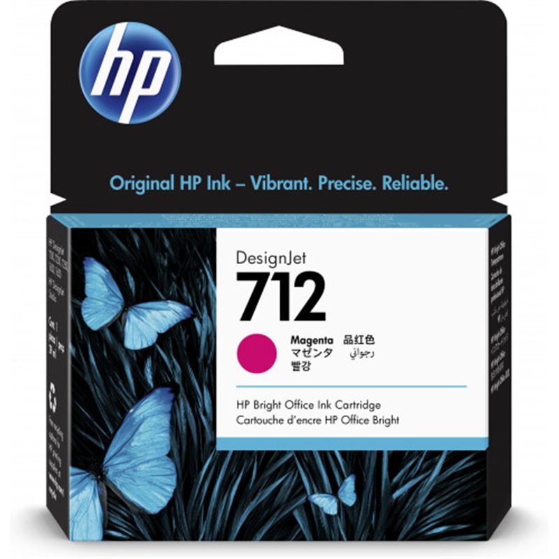 CARTUCHO GRAN FORMATO TINTA HP 712 MAGENTA (3ED68A)