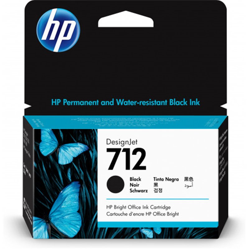 HP712 CARTUCHO GRAN FORMATO TINTA HP 712 NEGRO (3ED70A)