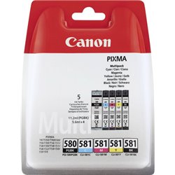 CANON PACK CARTUCHO TINTA 5 COLORES (CMYK/PGBK) CANON PGI-580 + CLI-581