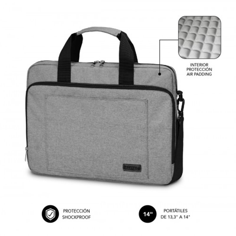 SUBBLIM Maletín Ordenador Air Padding Laptop bag 13,3-14" Grey