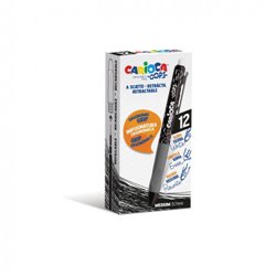 CAJA 12 BOLIGRAFOS OOPS CLIP NEGRO CARIOCA 43043/01