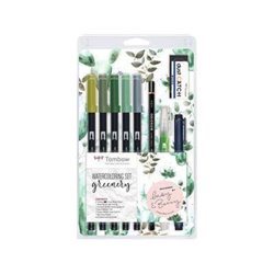 KIT WATERCOLORING SET GREENERY (1X ABT-098,228,249,312, N52 WS-EFL01 MONO-100-H EN-DC WB-FN-1 P PALETA DE MEZCLAS INSTRUCCIONES)