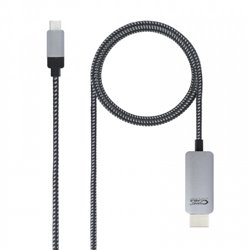 Nanocable 10.15.5103 adaptador de cable de vídeo 3 m USB Tipo C HDMI Aluminio, Negro