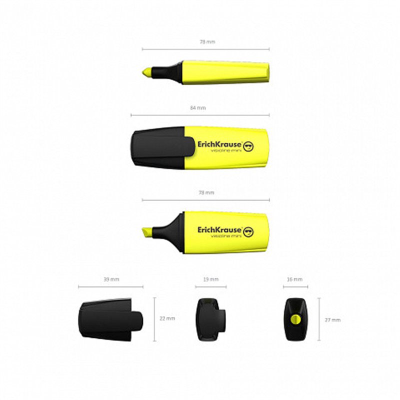 FLUORESCENTE VISIOLINE MINI, COLOR: AMARILLO ERICH KRAUSE 42753