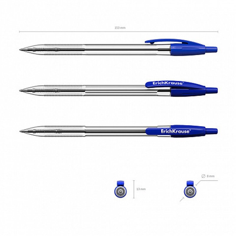 BOLÍGRAFO AUTOMÁTICO R-301 CLASSIC MATIC 1.0, TINTA COLOR: AZUL ERICH KRAUSE 38509