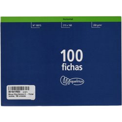 100 FICHAS DE CARTULINA RAYADA (200X120 MM) Nº. 4 MARIOLA 3114R