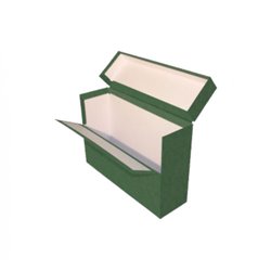 CAJA TRANSFERENCIA FOLIO DOBLE LOMO CARTON FORRADO EN GELTEX (39X25,5X20 CM) VERDE MARIOLA 1689VE