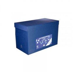 CAJA TRANSFERENCIA FOLIO DOBLE LOMO CARTON FORRADO EN GELTEX (39X25,5X20 CM) AZUL MARIOLA 1689AZ