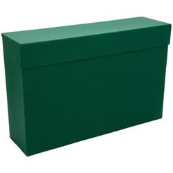 CAJA TRANSFERENCIA FOLIO CARTON FORRADO EN GELTEX (39X25,5 X11 CM) VERDE MARIOLA 1685VE