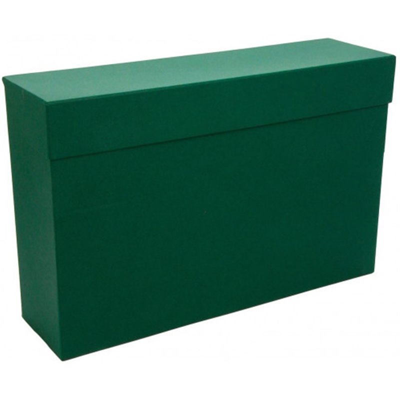 CAJA TRANSFERENCIA FOLIO CARTON FORRADO EN GELTEX (39X25,5 X11 CM) VERDE MARIOLA 1685VE